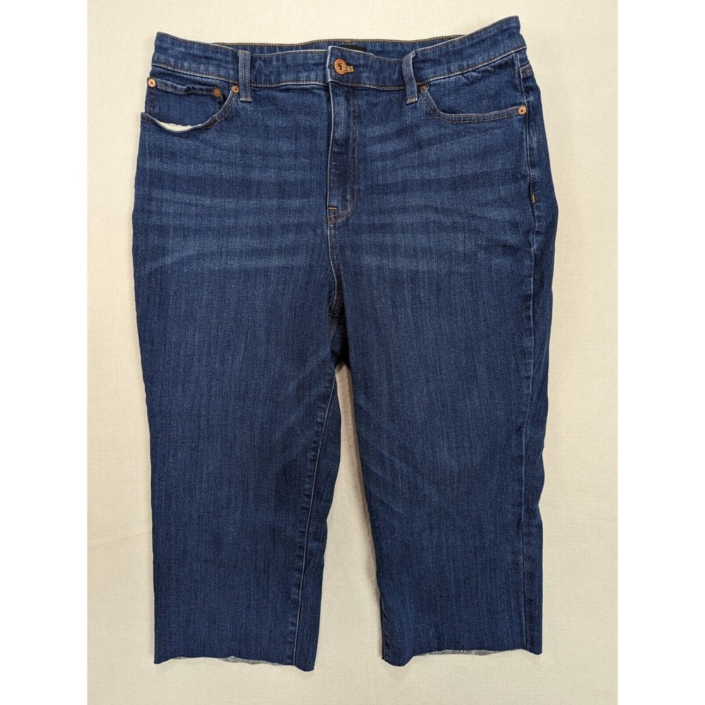 Talbots Womens Cutoff Jeans Size 16P Modern Capri Cotton Blend Blue